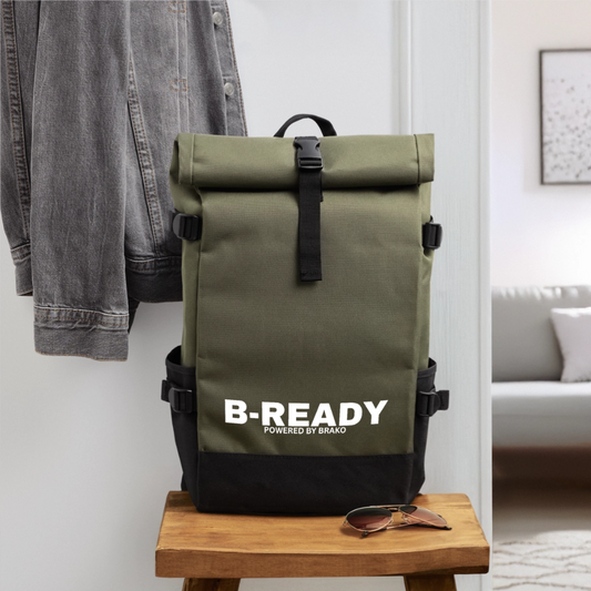 B-READY Gym Sport Transportation Roll Top Backpack - olive/black