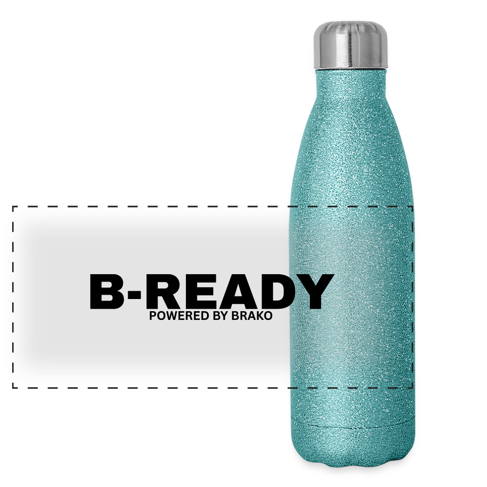 B-READY Glitter Stainless Steel Thermal Bottle for Christmas Trinkflasche - blue glitter