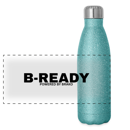 B-READY Glitter Stainless Steel Thermal Bottle for Christmas Trinkflasche - blue glitter