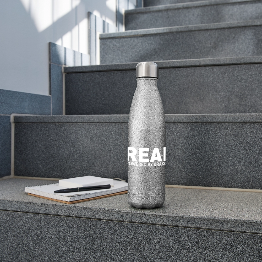 B-READY 26 Glitter Stainless Steel Thermal Bottle Handmade - silver glitter