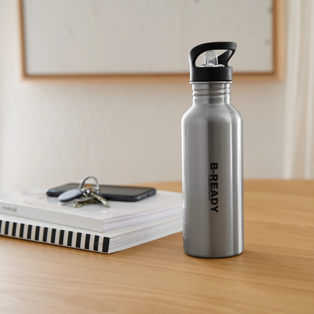 B-READY Gym Sport Water Bottle - silver