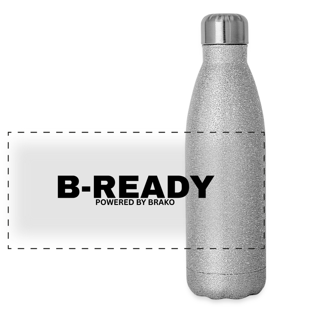 B-READY Glitter Stainless Steel Thermal Bottle for Christmas Trinkflasche - silver glitter