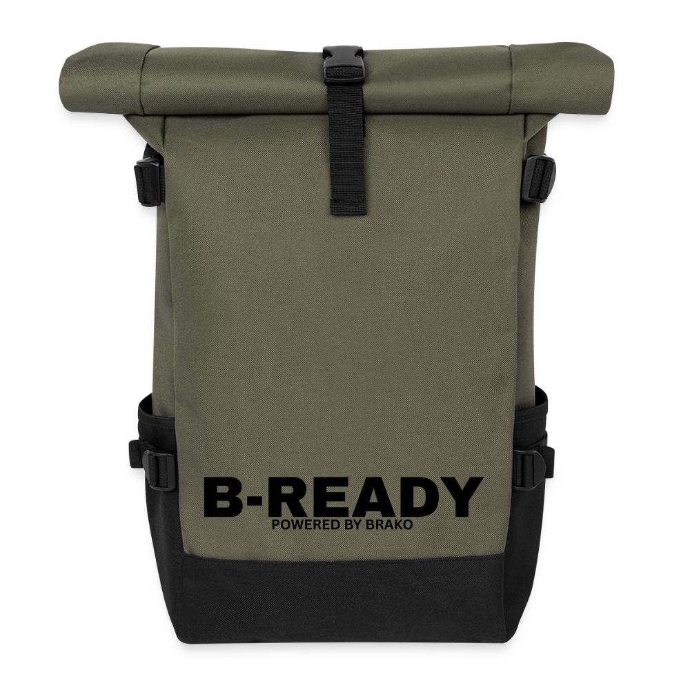 B-READY Gym Sport Work Bag 26 Roll Top Backpack - olive/black