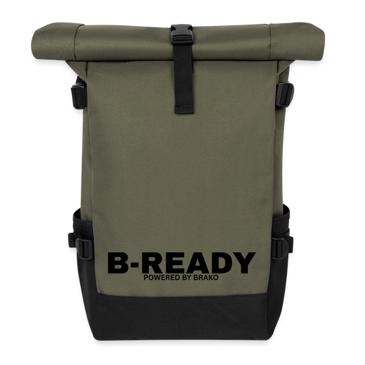 B-READY Gym Sport Work Bag 26 Roll Top Backpack - olive/black