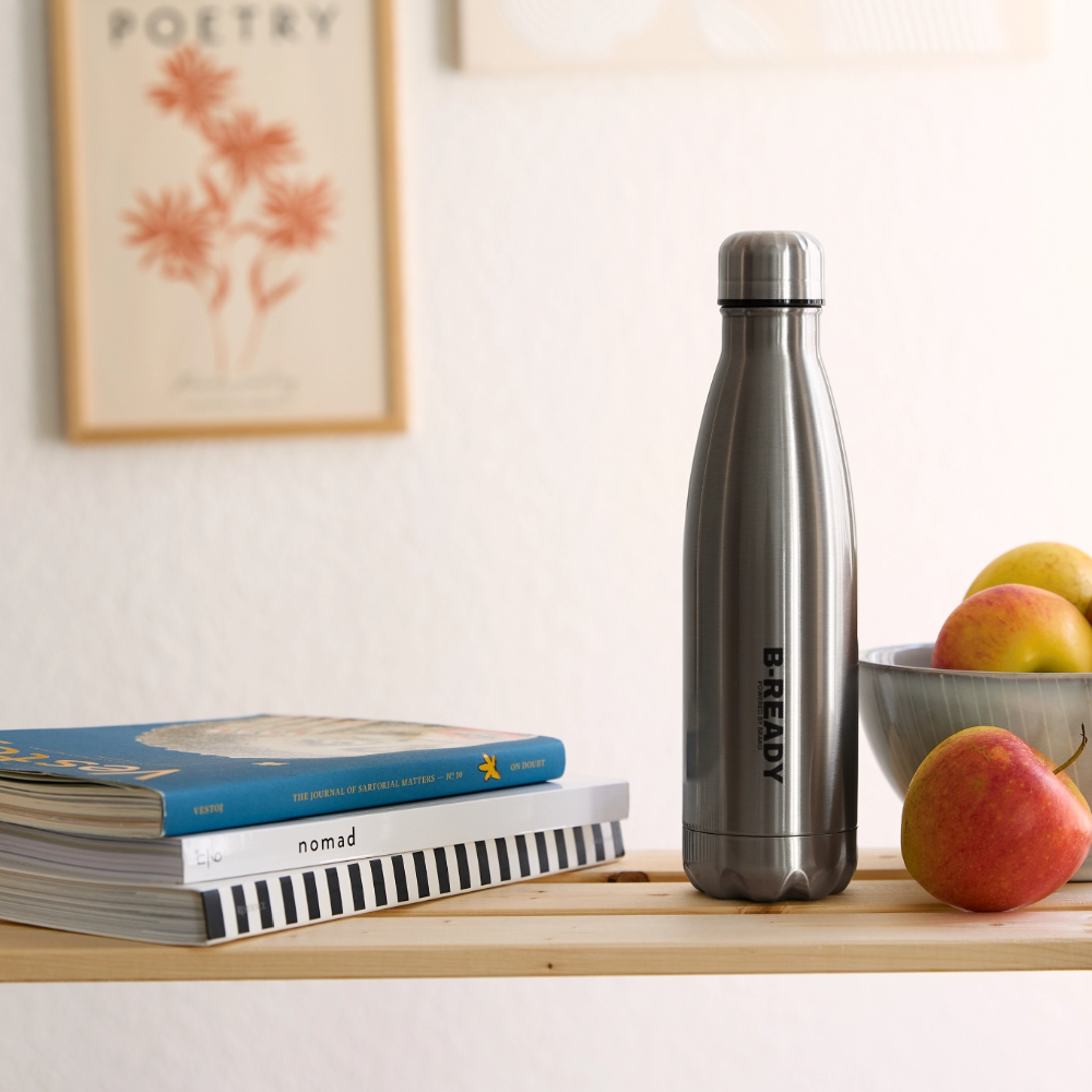 B-READY Gym Sport Insulated Water Bottle - silver