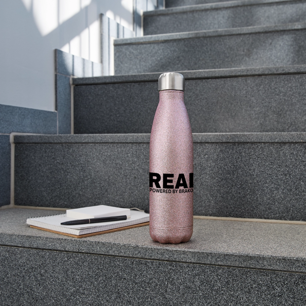 B-READY Glitter Stainless Steel Thermal Bottle for Christmas Trinkflasche - pink glitter