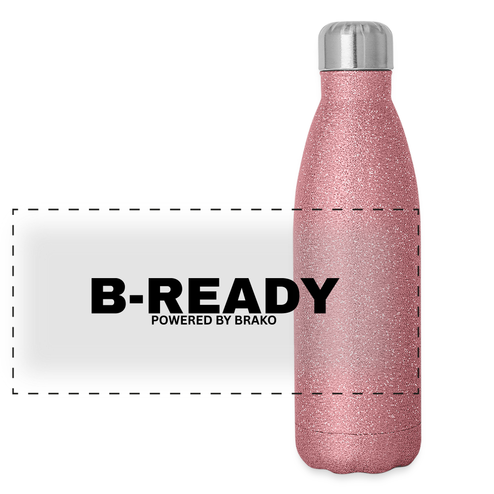 B-READY Glitter Stainless Steel Thermal Bottle for Christmas Trinkflasche - pink glitter