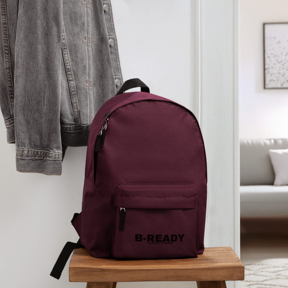 B-READY unisex Gym Sport Backpack Military Style - burgundy