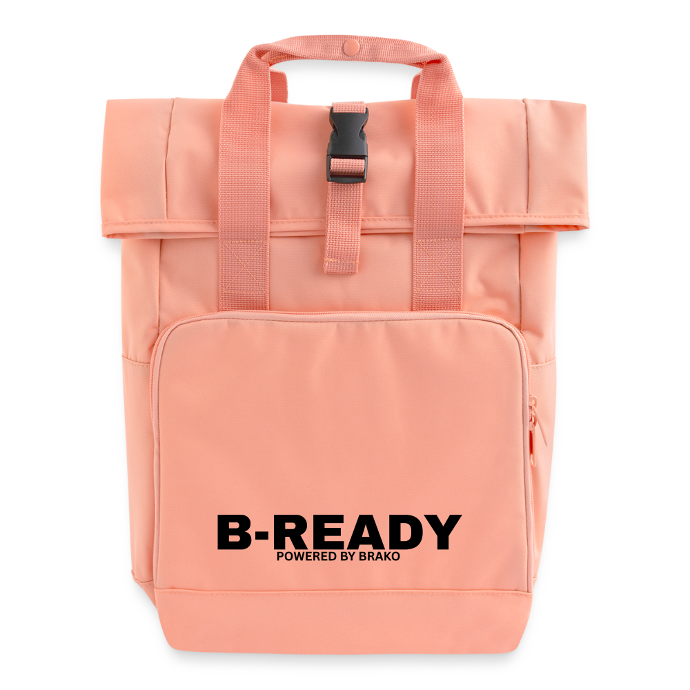 B-READY Gym Sport Work Bag Roll Top Backpack with Two Handles - chintz rose