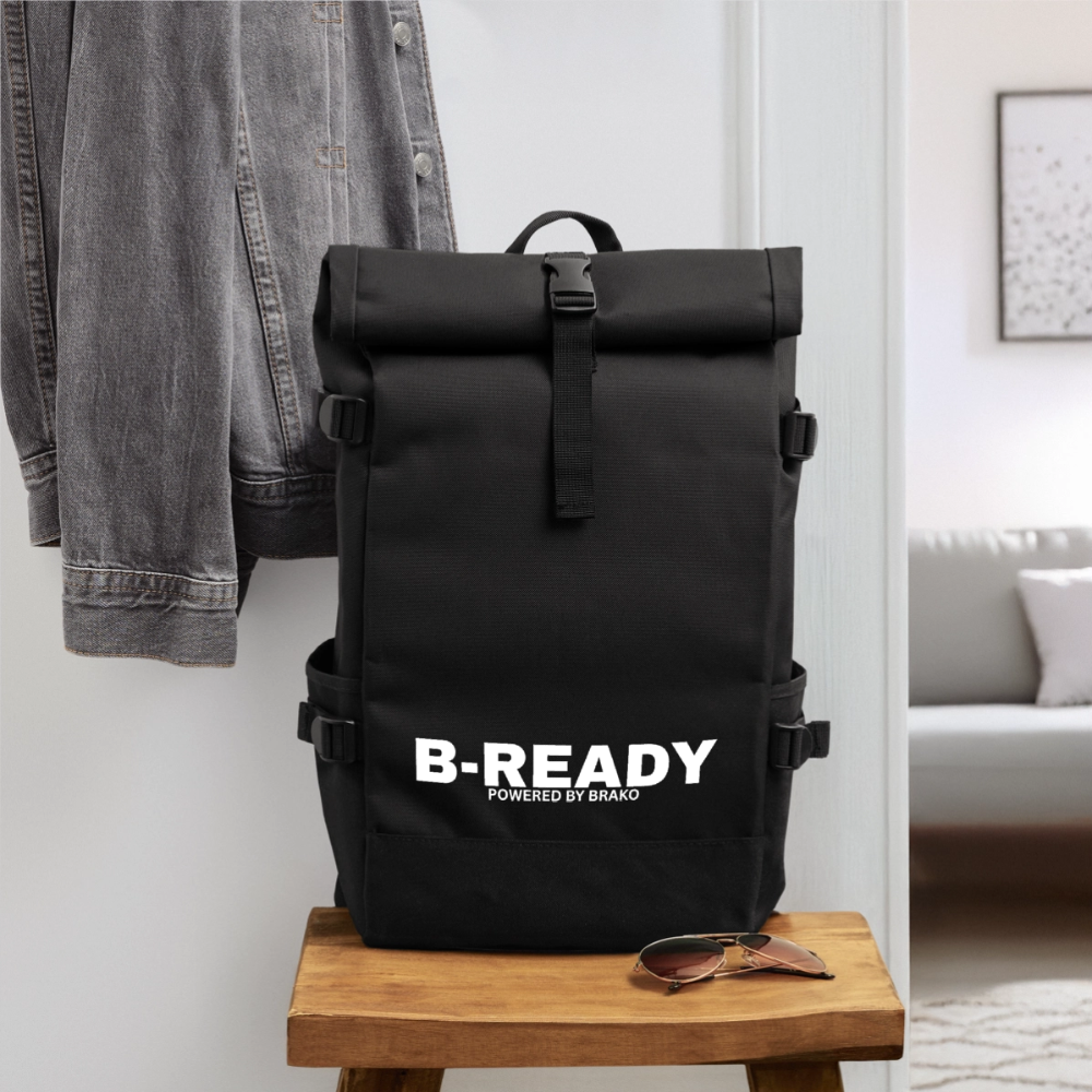 B-READY Gym Sport Transportation Roll Top Backpack - black
