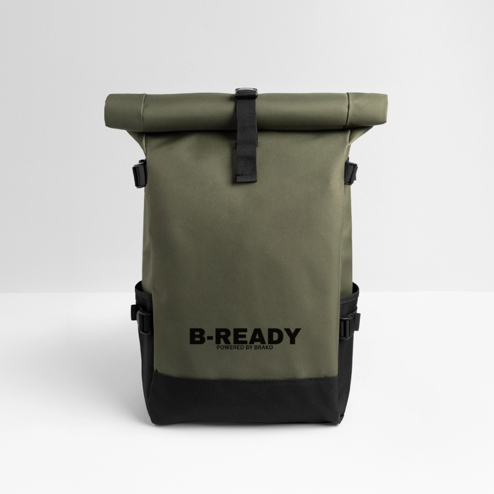 B-READY Gym Sport Work Bag 26 Roll Top Backpack - olive/black