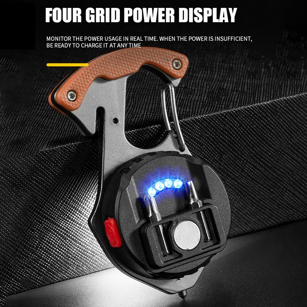 B-READY Mini LED Schlüssel­anhänger Taschen­lampe – ultrakompakt & kräftiges Licht SOS Pfeife USB Notfall Kit Werkzeug Geschenk Idee fuer Papa oder Freund Ehemann 500 mAh