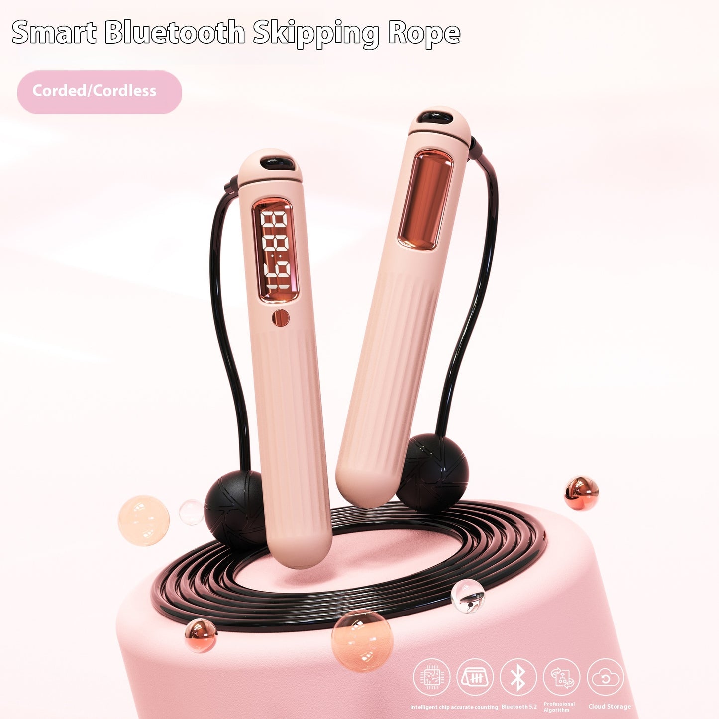 B-READY Smart Bluetooth Skipping Rope With CounterFitness Weight Bearing Ball