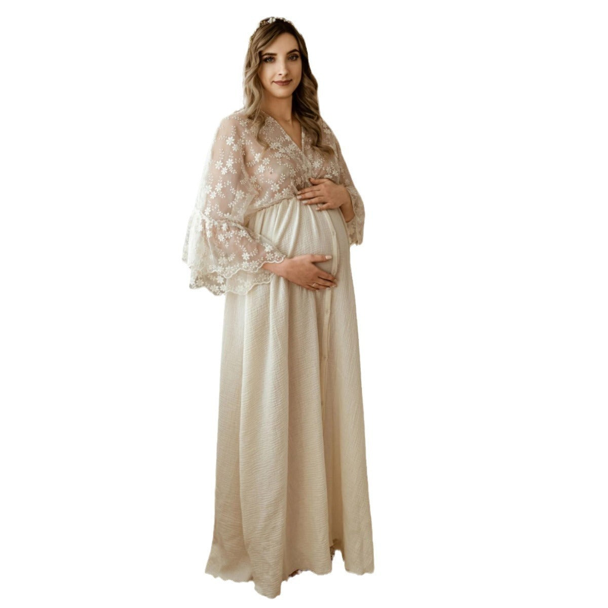 B-READY Lace Pregnant Women Photography Dress, Baby Shower Dress 2026