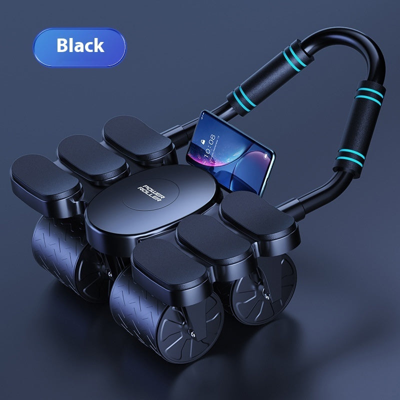 B-READY Home Four-wheel Abdominal Wheel Automatic Rebound Abdominal Muscle Training Firm Abs Thin Belly AB Roller Sports Fitness Equipment