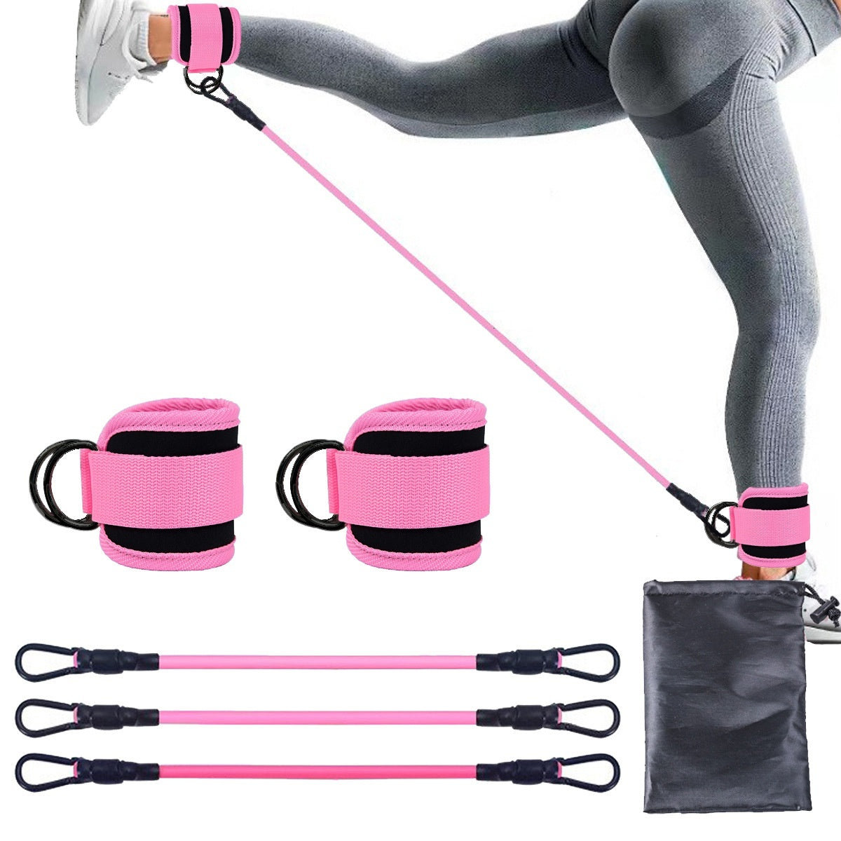 B-READY Ankle Strap Resistance Bands Hip Leg Strength Pull Rope Fitness Elastic Training Home Yoga Pilate Crossfit Workout Gym Equipment