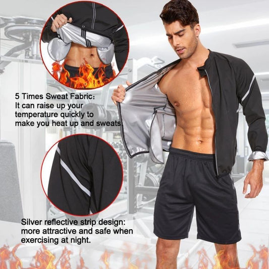 B-READY Abdominal Tightening Fitness Sweating Long Sleeved Sportswear Fat Burning weight loss