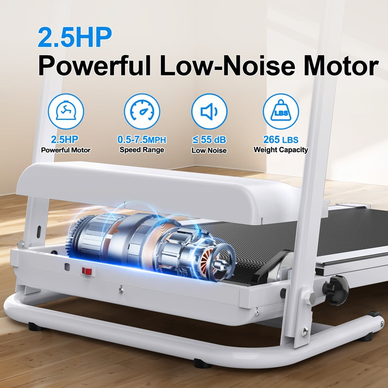 B-READY Smart Home Folding Treadmill With Incline 2.5HP 12KMH Electric Treadmill For Home Foldable, Bluetooth Music Cup Holder Heart Rate Sensor Walking Running Machine For Indoor Home Gym Exercise Fitness incl. Trainigs Plan