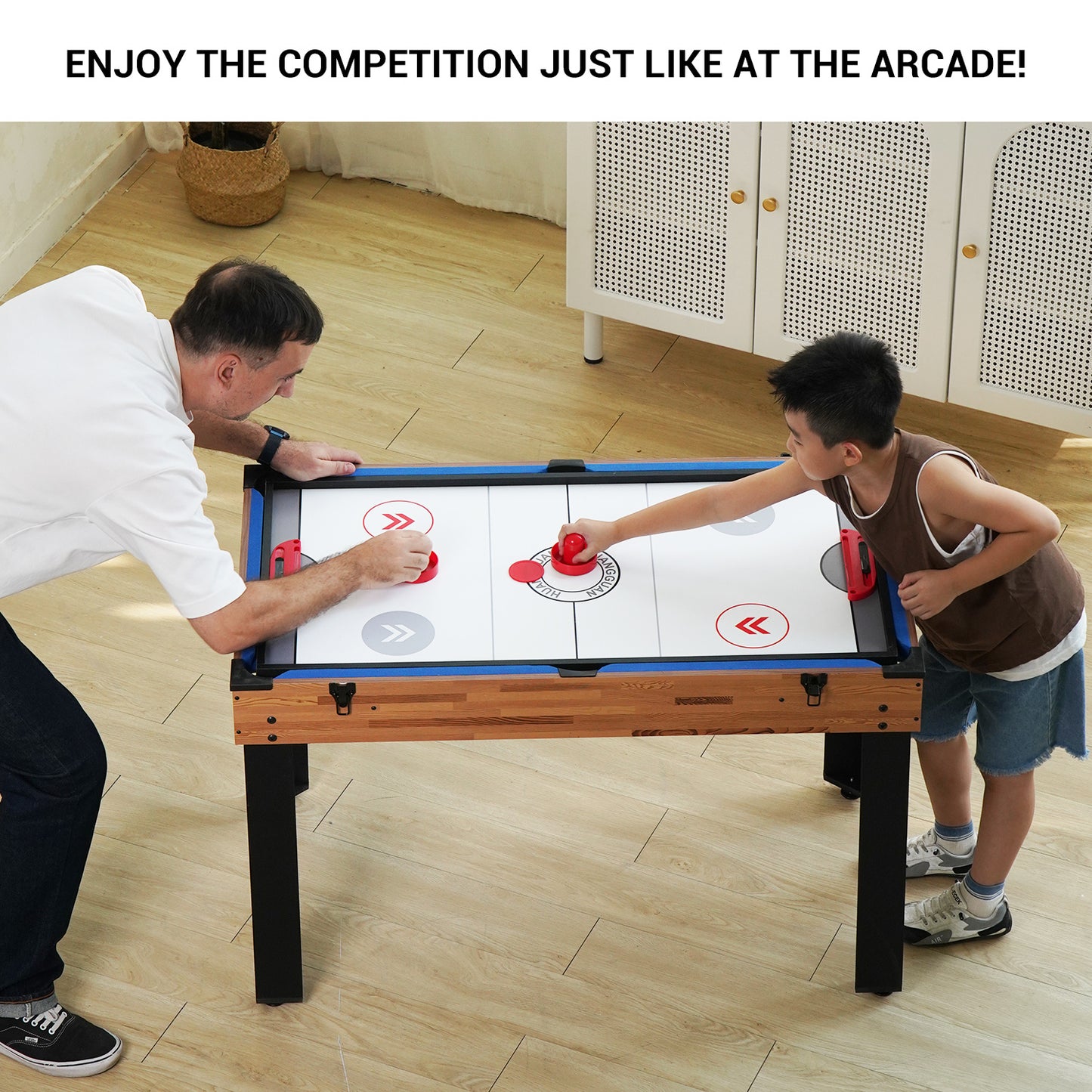 B-READY 48in Folding Portable Combination Game Table  Set With Ping Pong, Air Hockey, Pool Billiards For Kids And Adults, Indoor And Outdoor Games