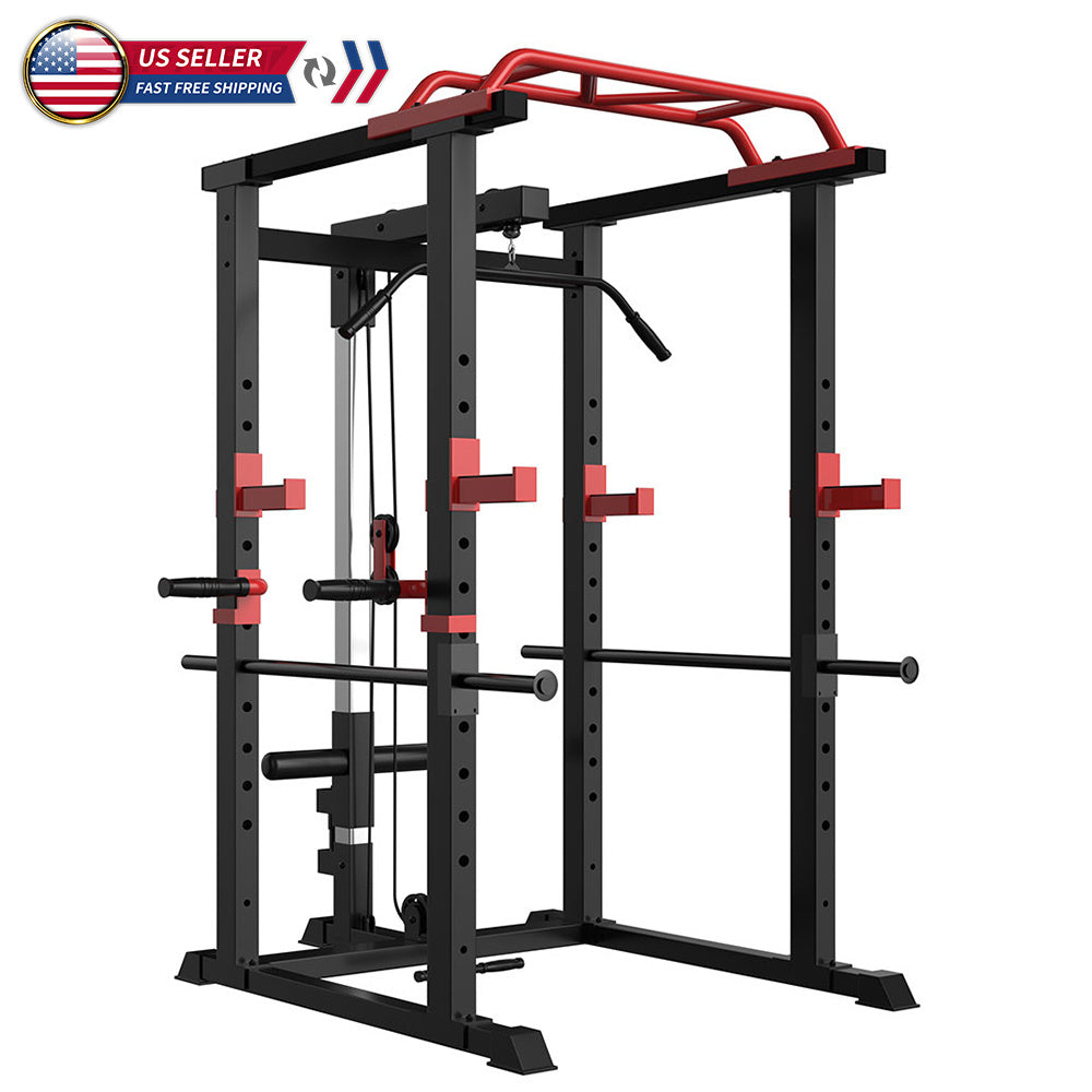 B-READY Multi-functional Power Cage Home Adjustable Pullup Squat Rack Capacity Comprehensive Fitness Barbell Rack