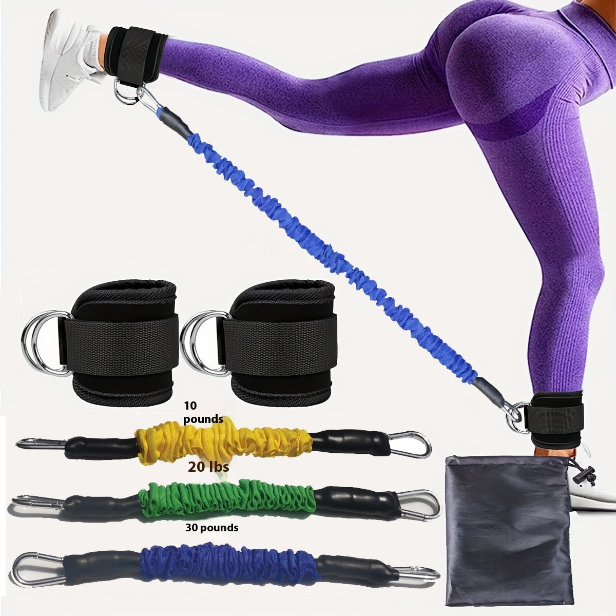 B-READY Ankle Strap Resistance Bands Hip Leg Strength Pull Rope Fitness Elastic Training Home Yoga Pilate Crossfit Workout Gym Equipment