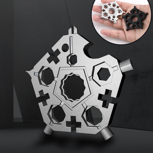 23 In 1 Pentagonal Snowflake Wrench Screwdriver Multitool Outdoor Bicycle Repare Tool Portable EDC Spanner Key Chain B-PREPARED 2026