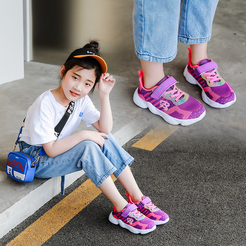 B-READY Summer Children's Casual Sports Shoes Flying Woven Girls EVA Soles For Kids