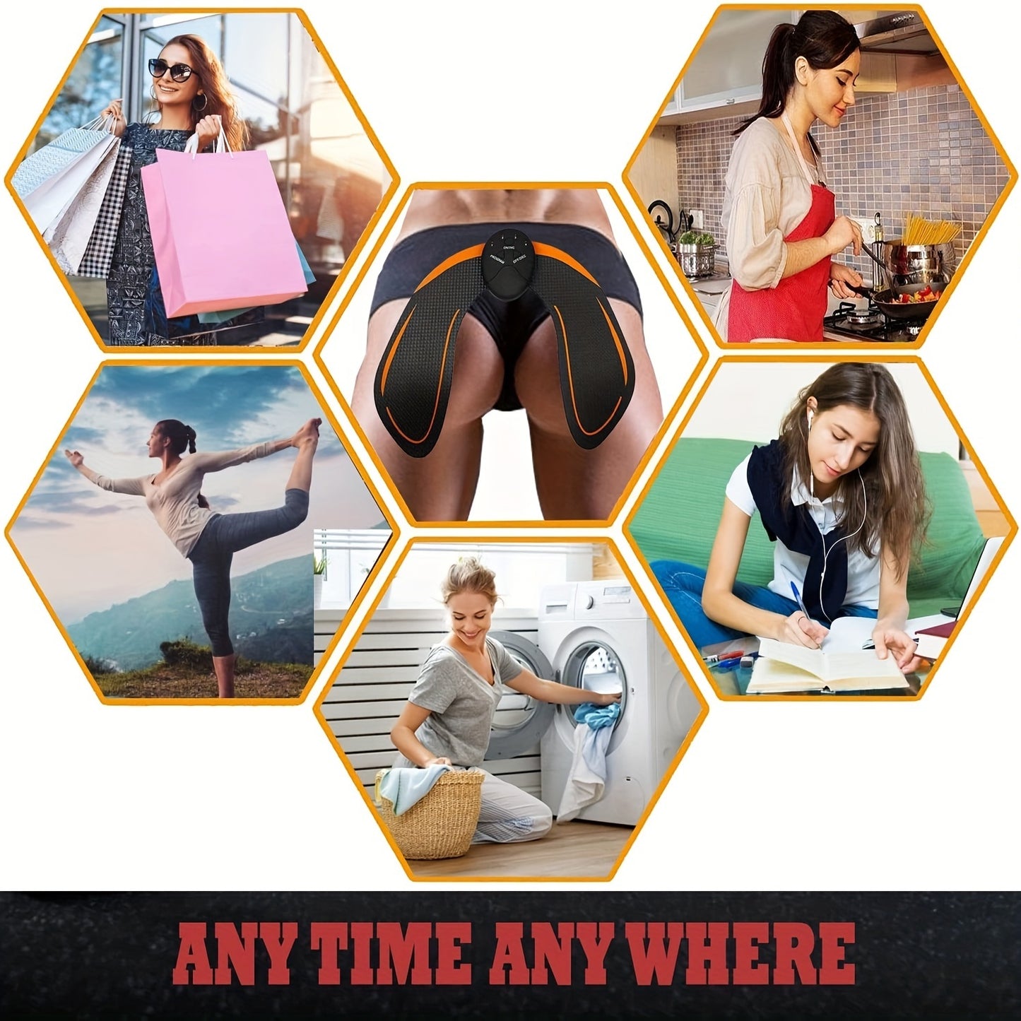 B-READY Hip Trainer, Buttock Lift Massage Device Smart Fitness Exercise Gear Home Office, Portable U-Shape Butt Lifting Workout Equipment Gifts For Women