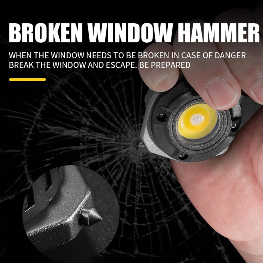 B-READY Mini LED Schlüssel­anhänger Taschen­lampe – ultrakompakt & kräftiges Licht SOS Pfeife USB Notfall Kit Werkzeug Geschenk Idee fuer Papa oder Freund Ehemann 500 mAh