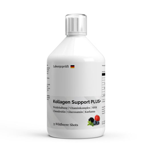 Kollagen Support PLUS+ Shots (1500 DA) - Wild Berry - 500ml