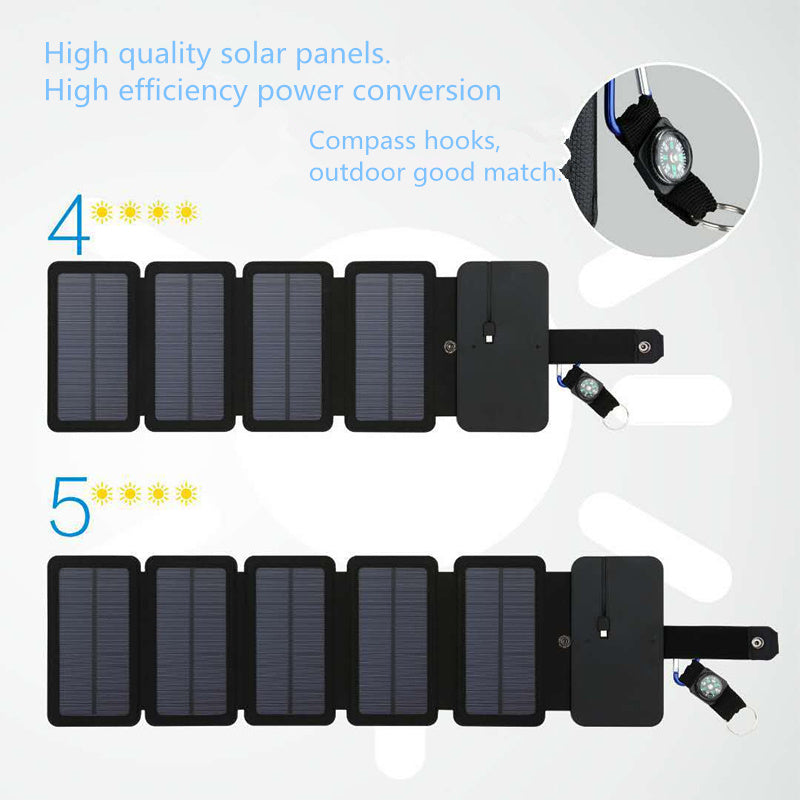 B-READY Outdoor Folding Solar Panel Charger Portable 5V 2.1A USB Output Devices Camp Hiking Backpack Travel Power Supply For Smartphones B-PREPARED 2026