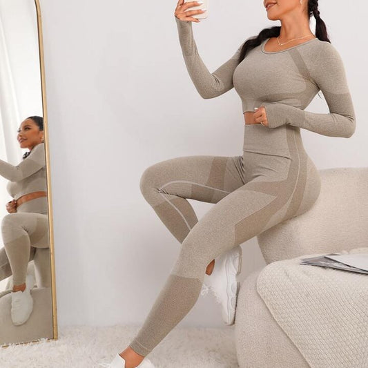 B-READY Peach Hip Yoga Pants Gym Fitness Workout Clothes Sportswear set