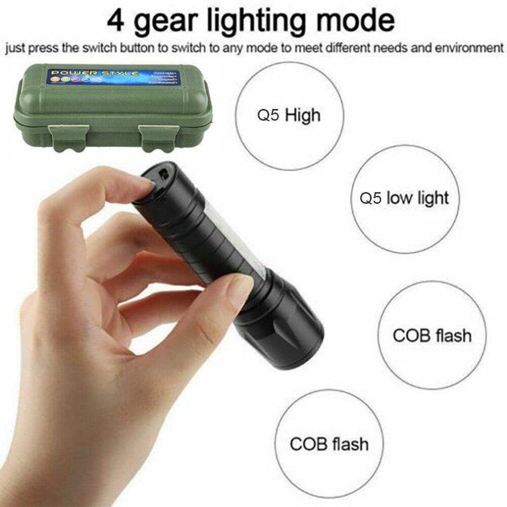 B-READY Mini Flashlight LED COB Torch Rechargeable High Lumens Zoomable Adjustable Focus Camping Light 3 Modes For Outdoor Waterproof B-PREPARED 2026