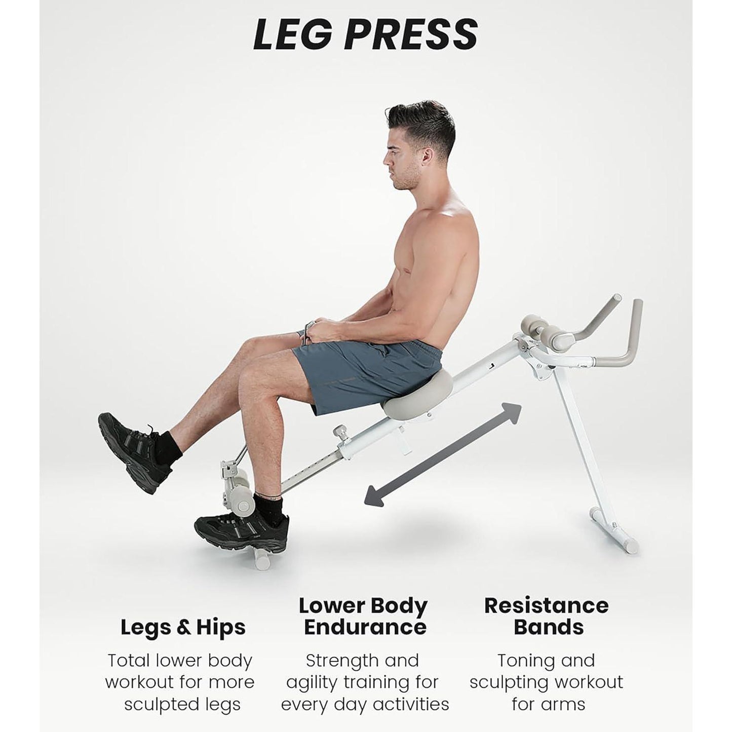 B-READY Pro Max Home Gym 4-in-1 Fitness Equipment Rowing Machine, Leg Press, Abdominal Glide, Roman Chair, Fitness Equipment For Abdominal And Core Strength Training