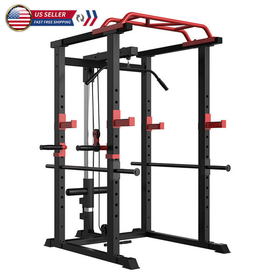 B-READY Multi-functional Power Cage Home Adjustable Pullup Squat Rack Capacity Comprehensive Fitness Barbell Rack