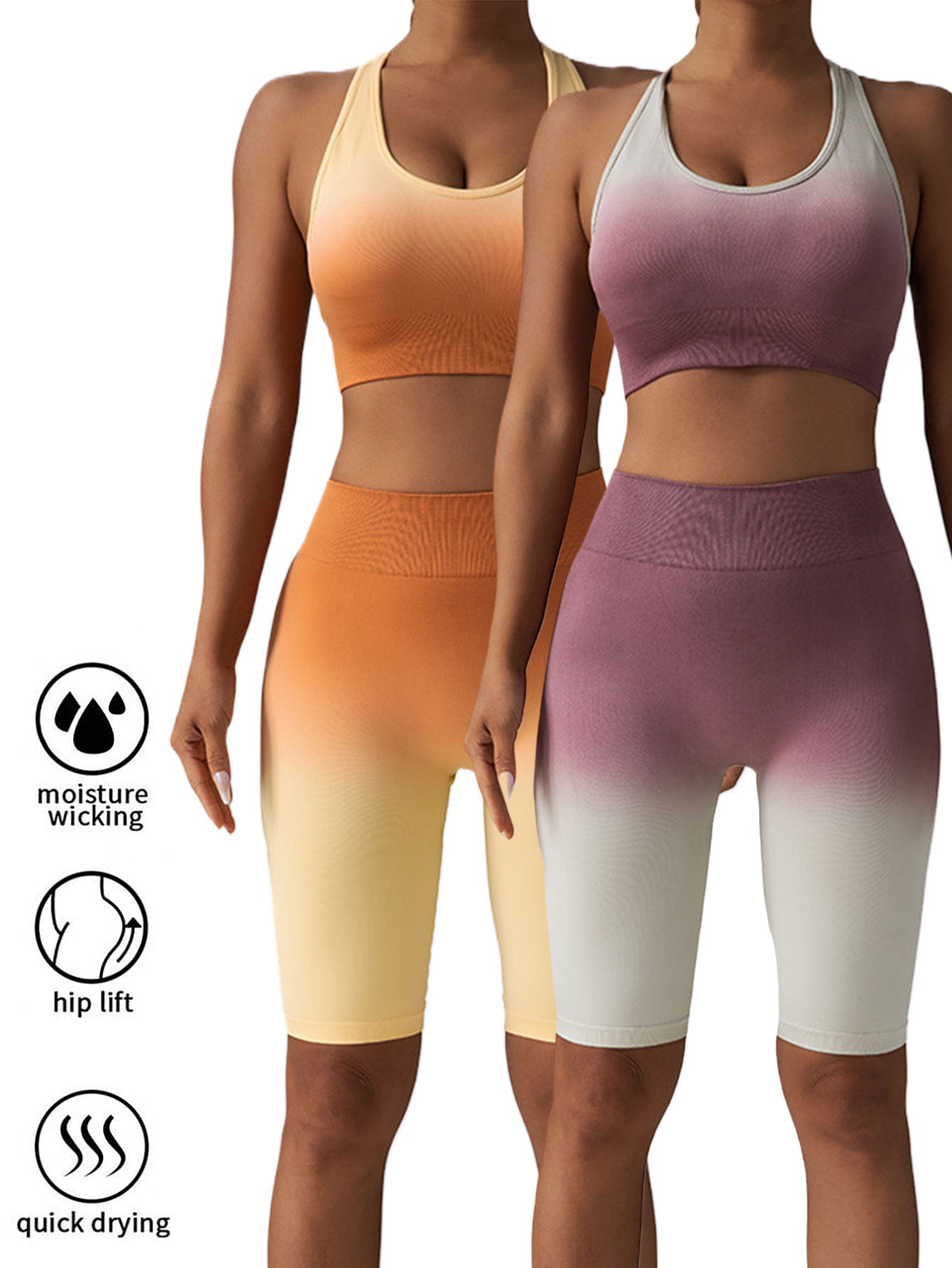 B-READY 2 Pack Workout Shorts For Women Scrunch Butt Lifting High Waisted Yoga Gym Seamless Booty Biker Shorts