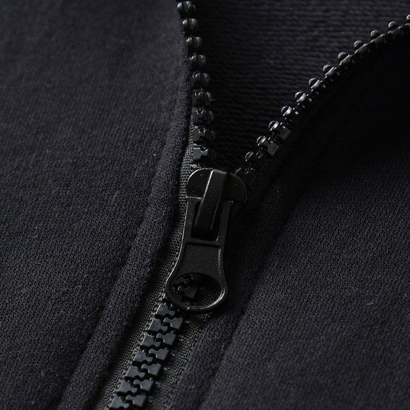 B-READY CUHK Kids Long Sleeve Printed Zipper Shirt Casual Sports Pants Set Black Two-Piece Set