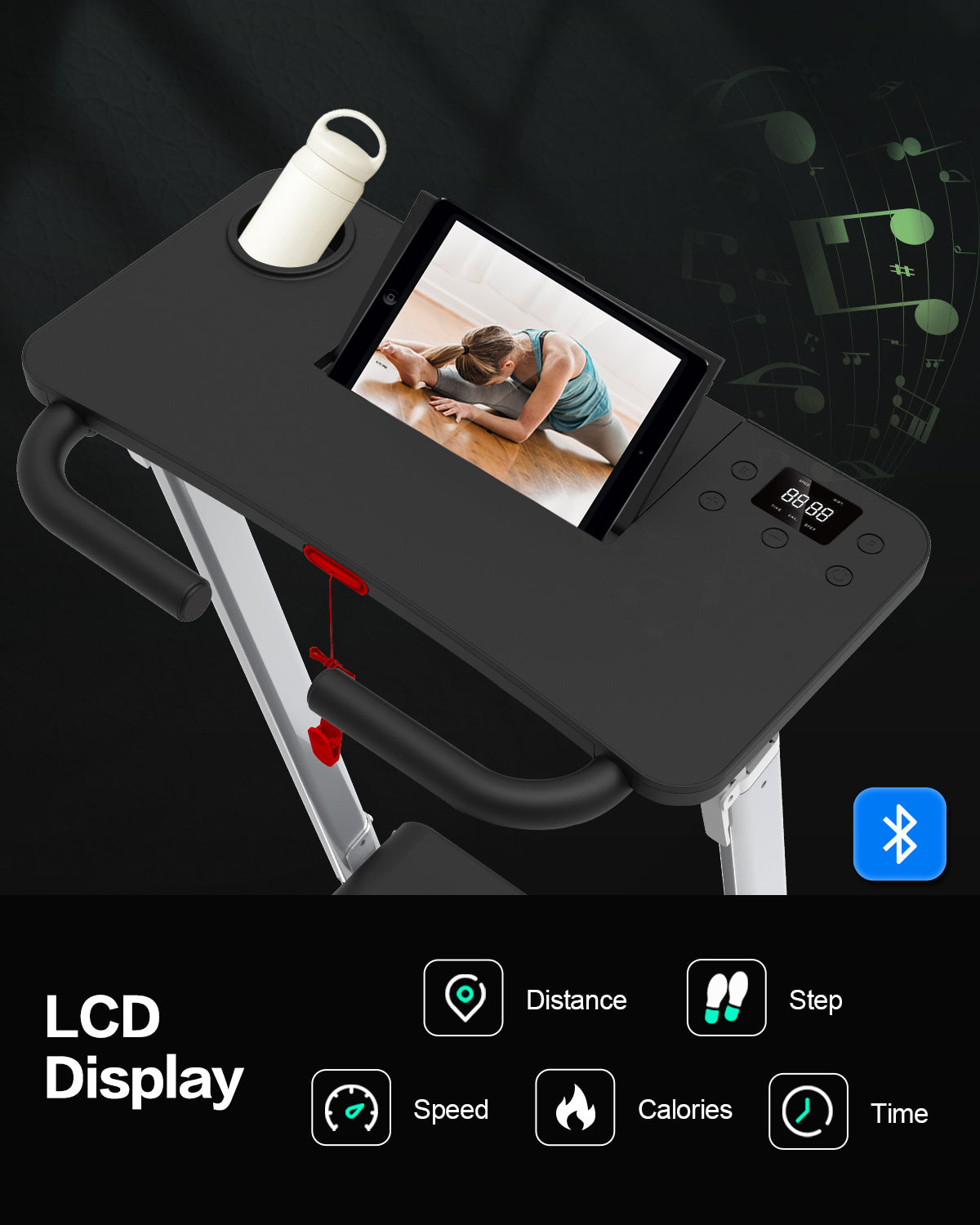 B-READY Walking Pad Under Desk Treadmill For Home Office -2.5HP Walking Treadmill 0.5-7.5MPH  Capacity Treadmill For Walking Running Remote Control Batteries