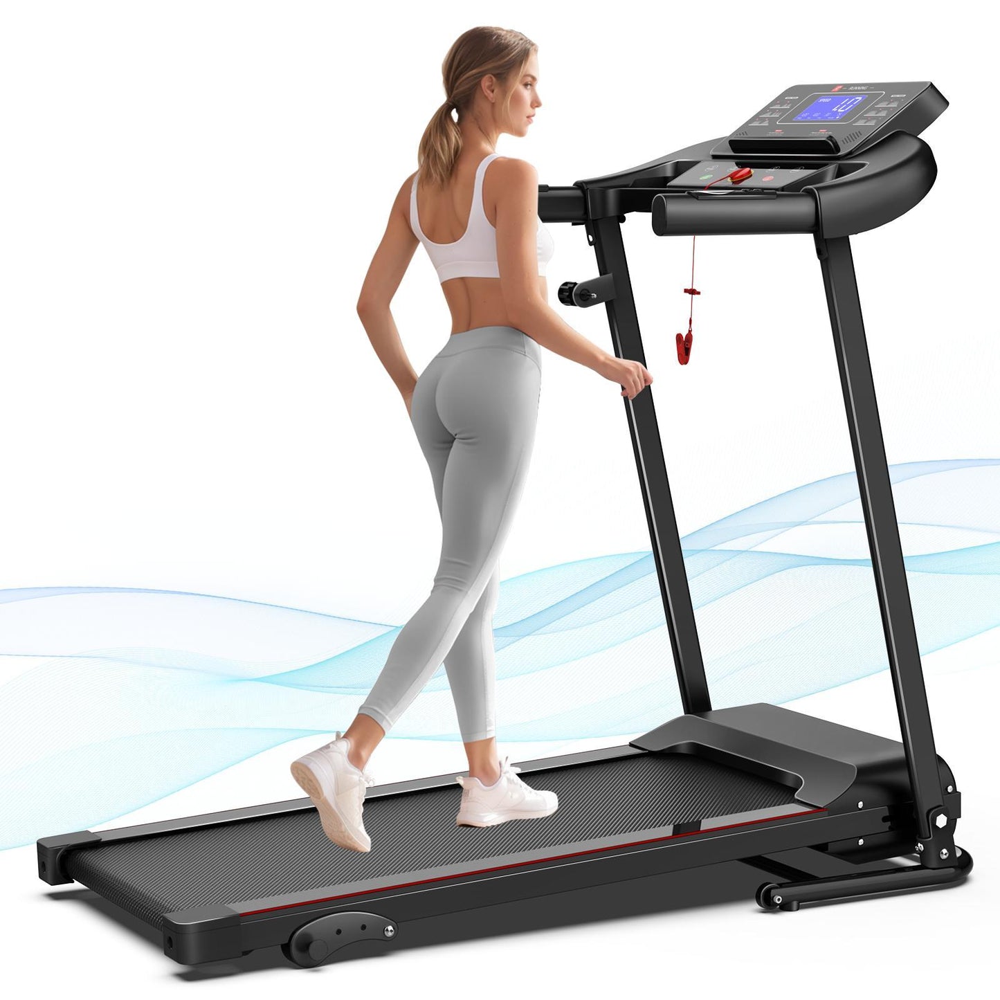 B-READY Home Easy-to-move Wheels Three-level Adjustment Incline Adjustment Indoor Aerobic Treadmill Suitable For All Fitness Levels