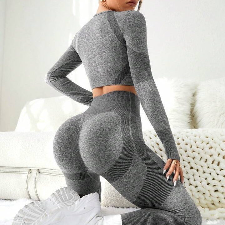 B-READY Peach Hip Yoga Pants Gym Fitness Workout Clothes Sportswear set