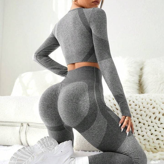 B-READY Peach Hip Yoga Pants Gym Fitness Workout Clothes Sportswear set