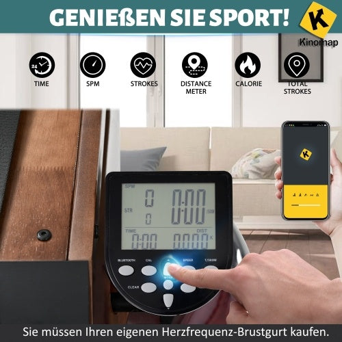B-READY Handmade Holzernes Indoor-Heimfitness Rudergerat made in Germany