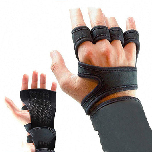 B-READY New Sports Half Finger Gloves Non-slip Silicone Palm Protection Fitness Equipment Gloves Gym