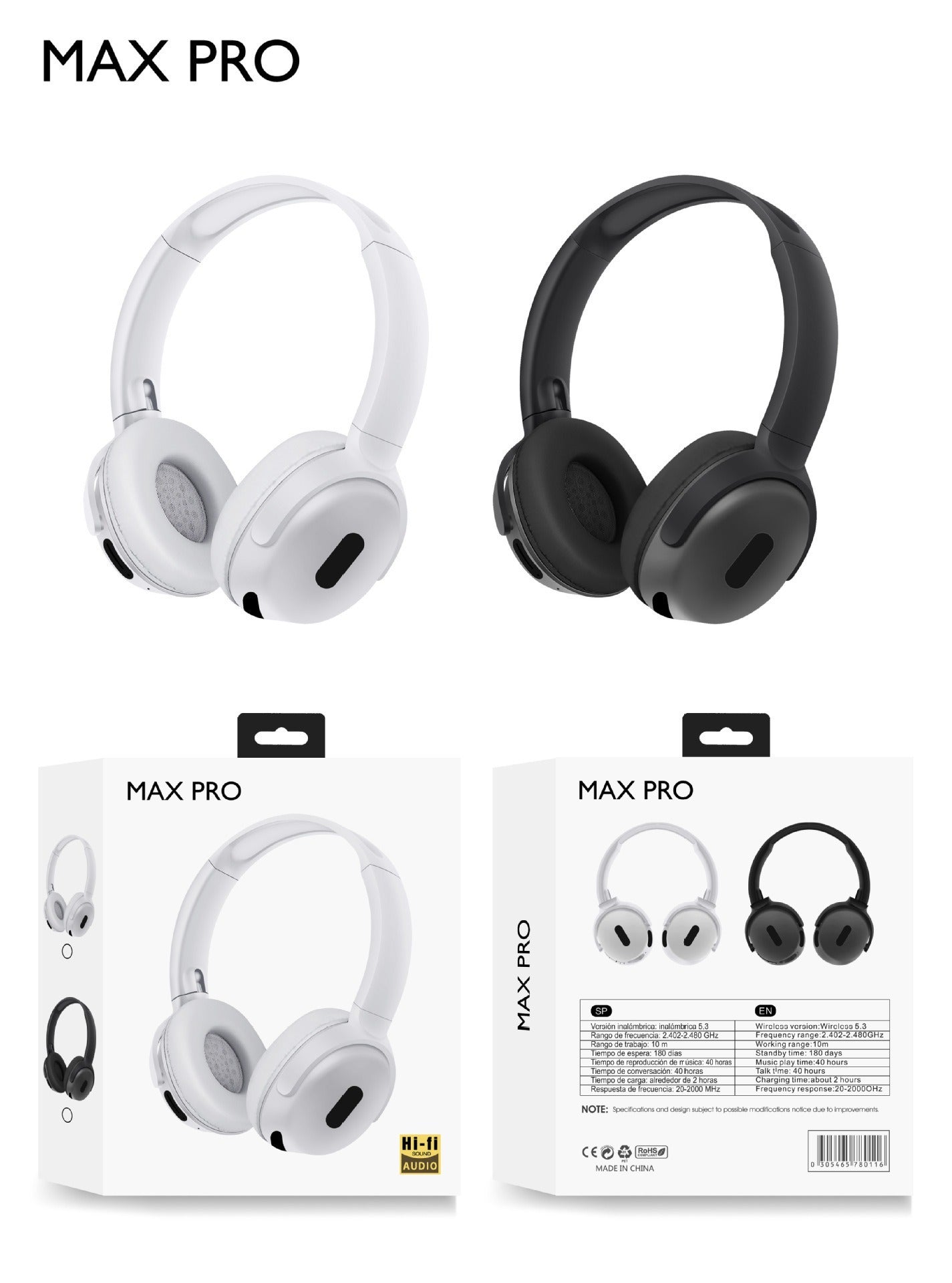 Foldable Wireless Headphones Bluetooth Sports Gym Fitness Running Earphones Hifi Stereo Noise Cancelling Headphones With Mic Over Ear Gamer Headsets