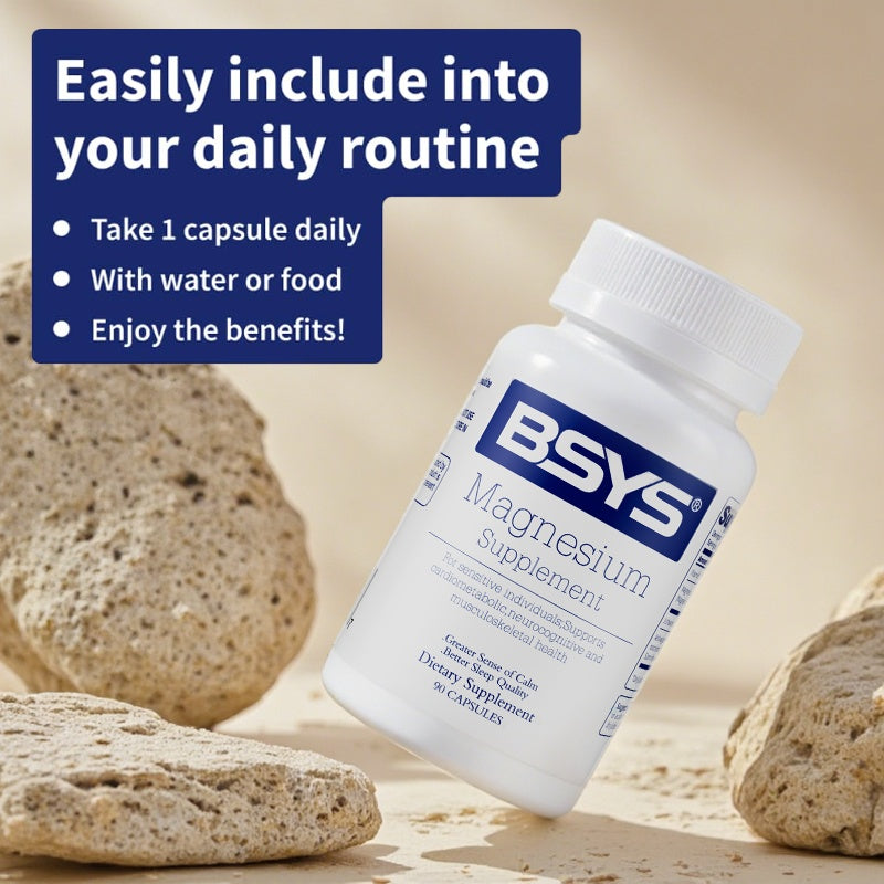 B-READY BSYS Magnesium Supplements Sleep & Anxiety Relief Aid  Muscle Relaxation Support  Heart Health & Blood Sugar Balance Formula  Cognitive Function Enhancement  Nighttime Wellness Supplement
