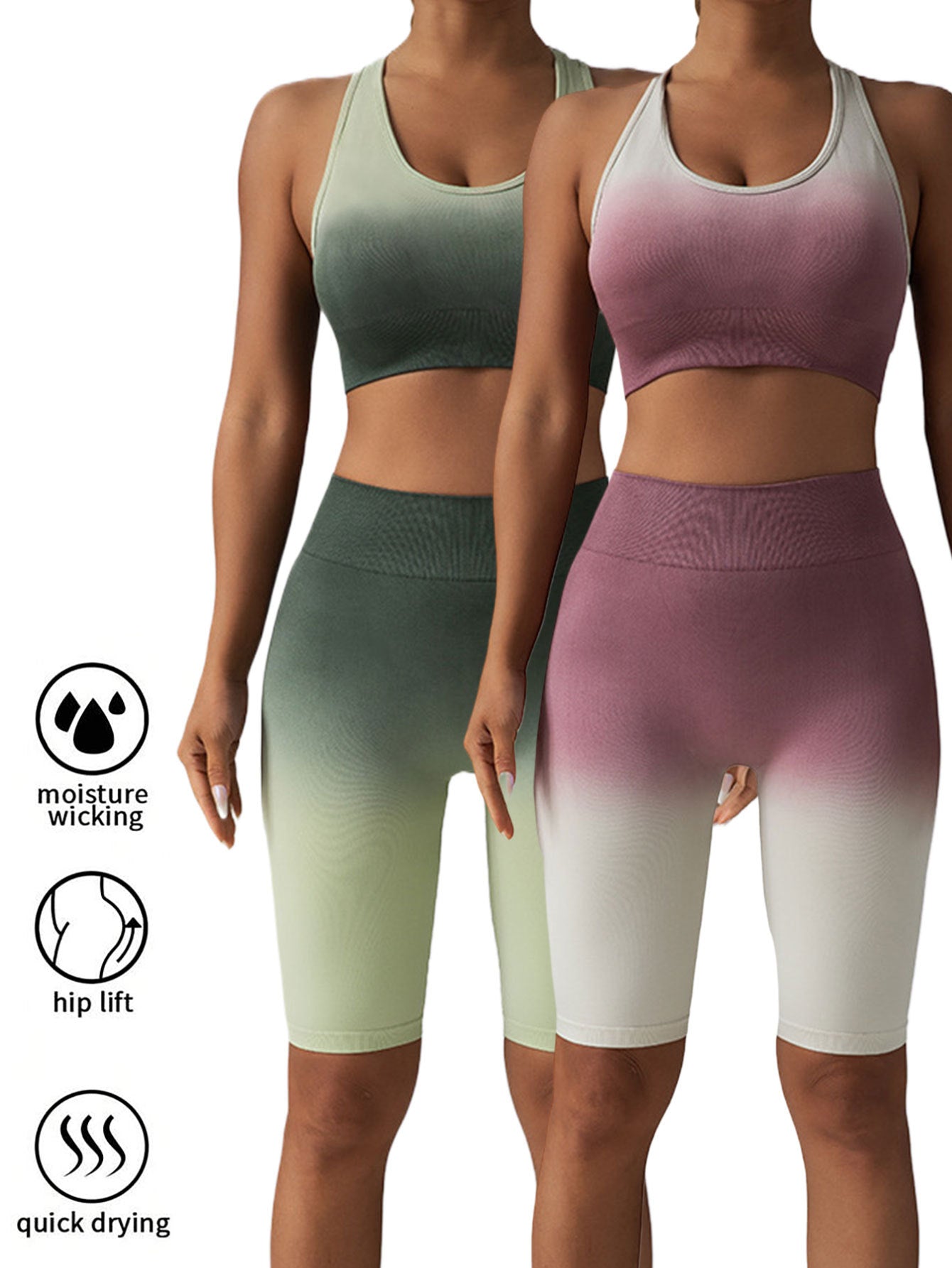 B-READY 2 Pack Workout Shorts For Women Scrunch Butt Lifting High Waisted Yoga Gym Seamless Booty Biker Shorts