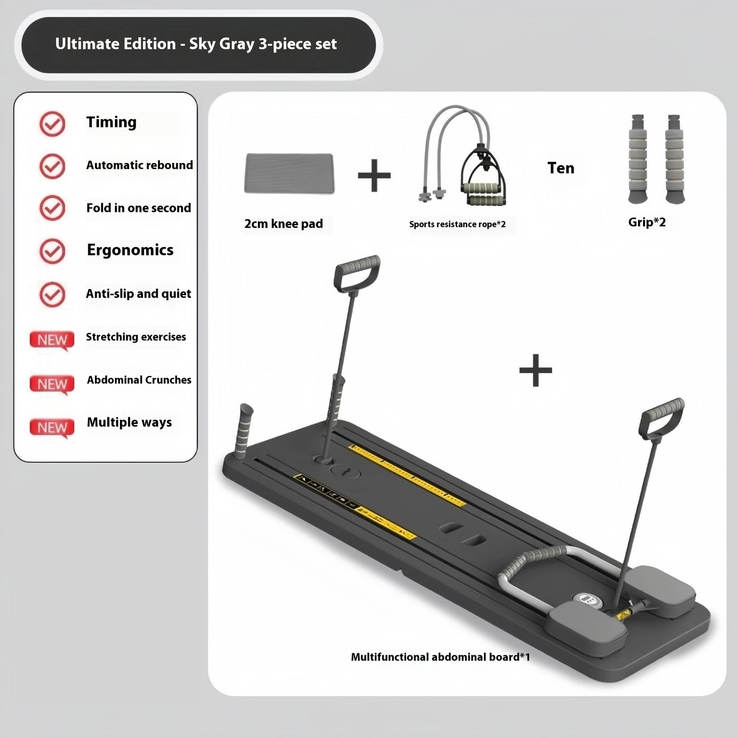 B-READY Multi-functional Household Fitness Board Automatic Rebound Abdominal Wheel Weight Loss Special 2026 incl. Course 3 Month Fat loss