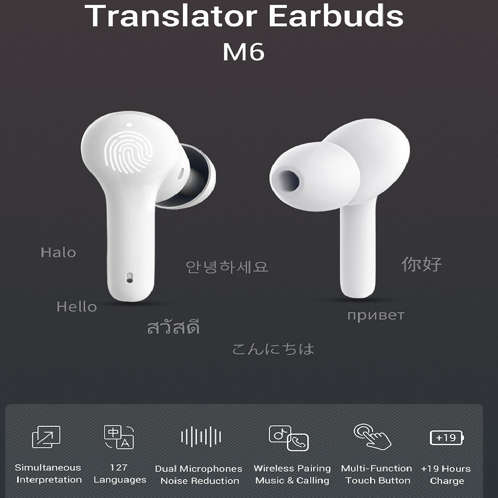 B-READY Smart Ai M6 Smart Bluetooth Translation Headphones Supports 127 Languages new Generation 2026 for Conversations and Phone Calls