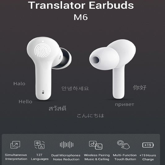 B-READY Smart Ai M6 Smart Bluetooth Translation Headphones Supports 127 Languages new Generation 2026 for Conversations and Phone Calls