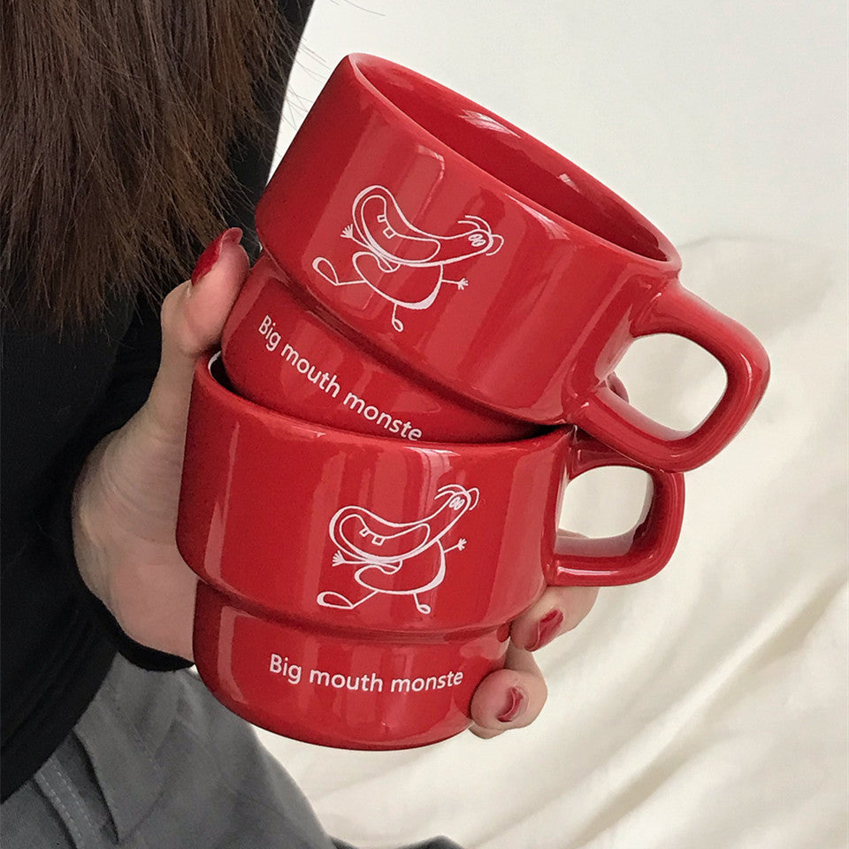 Cute Red Puppy Insulated Cup